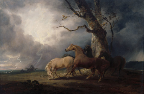 Horses in a Thunderstorm, 1798. Creator: Sawrey Gilpin.