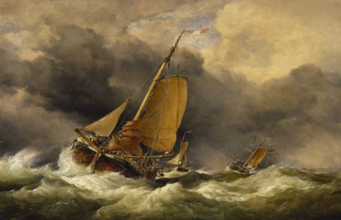 Scheveningen Pincks off the Coast of Yarmouth, 1864. Creator: Edward William Cooke.