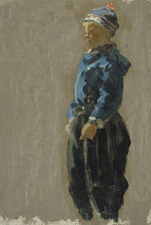 Study of a boy wearing Dutch costume, mid-late 1870s. Creator: George Clausen.