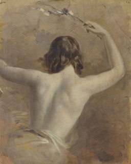 Half-length female figure viewed from the back, c1823-1873. Creator: Edmund Thomas Parris.