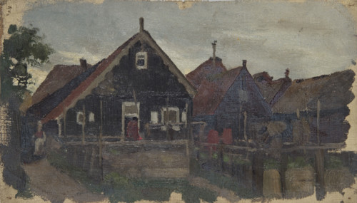 Study of wooden houses in Holland, mid-late 1870s. Creator: George Clausen.