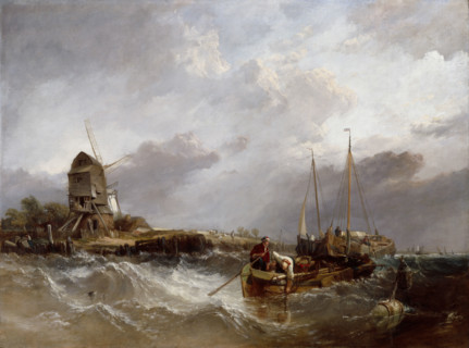 On the Scheldt near Leiskenshoeck: a Squally Day, 1837. Creator: Clarkson Stanfield.
