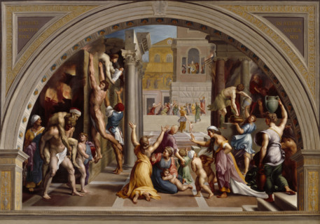 The Burning of the Borgo, late 18th century. Creators: Giuseppe Cades, Giulio Romano.