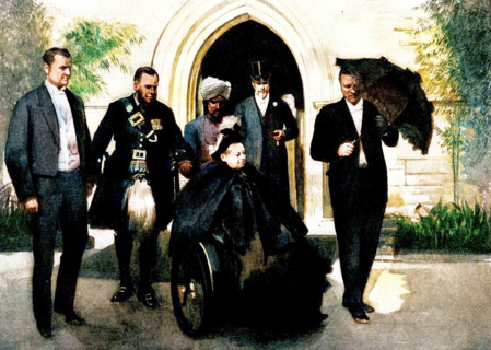 Confirmation of Princess Alice of Albany at St. George's Church, Cannes: The Queen leaving..., 1898. Creator: Unknown.