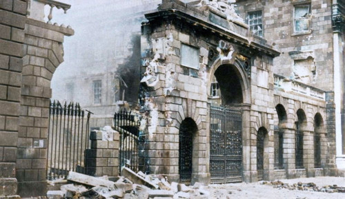 The Four Courts bombarded, Dublin, Ireland, July 1922 (1935).  Creator: Unknown.