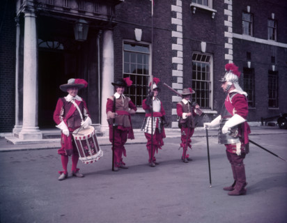 Drummer, pikeman, pioneer, musketeer, officer, Honourable Artillery Company, London, c1955. Creator: Arthur Charles Kirby Ware.