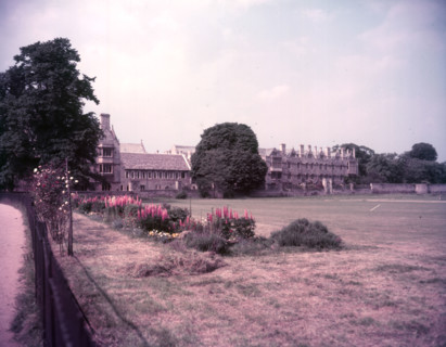 Corpus Christ and Merton College from Christchurch Meadows, Oxford, c1955.   Creator: Arthur Charles Kirby Ware.