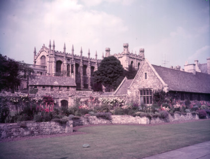 Christ Church and its chapel from the War Memorial Gardens, Oxford, c1955.  The Cathedral Church Creator: Arthur Charles Kirby Ware.