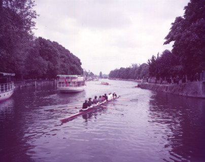 May "bumps" race on the Thames near Folly Bridge, Oxford, c1955.   Creator: Arthur Charles Kirby Ware.