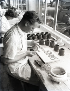 Wedgwood pottery production, Staffordshire, c1953. Creator: Arthur Charles Kirby Ware.