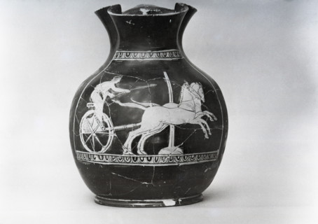 Vase depicting chariot race, Greek, c1955. Creator: Arthur Charles Kirby Ware.