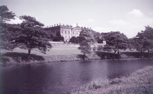 Chatsworth House and River Derwent, Derbyshire, c1955. Creator: Arthur Charles Kirby Ware.