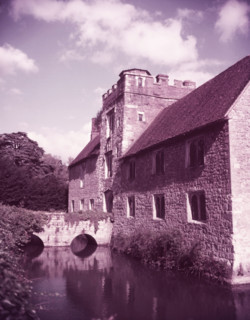 Ightham Moat, bridge and entrance, Kent, c1955.  Creator: Arthur Charles Kirby Ware.
