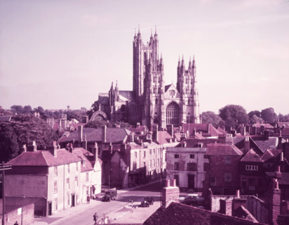 Canterbury Cathedral from the west, Kent, c1955.  Creator: Arthur Charles Kirby Ware.