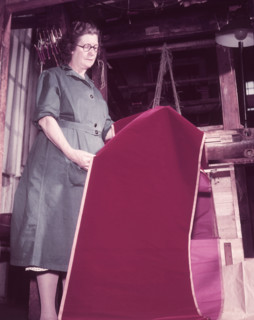 Weaving velvet for the coronation robe, Braintree, Essex, c1953.  Creator: Arthur Charles Kirby Ware.