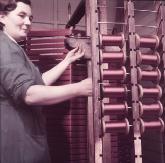 Weaving velvet for the coronation robe, Braintree, Essex, c1953.  Creator: Arthur Charles Kirby Ware.