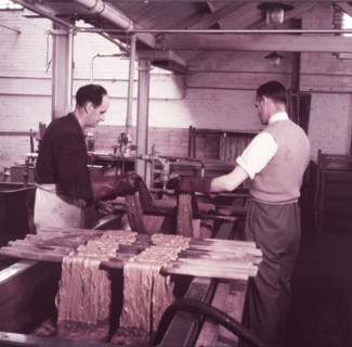 Preparing and dyeing material for the coronation robe, Braintree, Essex, c1953.  Creator: Arthur Charles Kirby Ware.