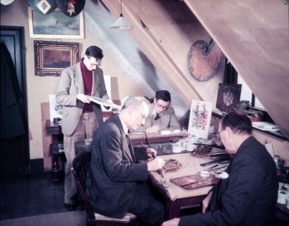 Heraldic artists, College of Arms, London, c1953. Creator: Arthur Charles Kirby Ware.