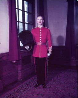 Guards officer in full dress uniform, London, c1953.  Creator: Arthur Charles Kirby Ware.