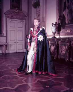 The Royal Victorian Order, insignia and mantle, c1953.  Creator: Arthur Charles Kirby Ware.