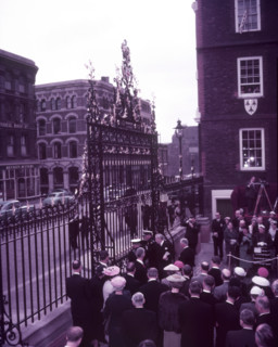 Presentation of new gates, College of Arms, London, c1956.  Creator: Arthur Charles Kirby Ware.