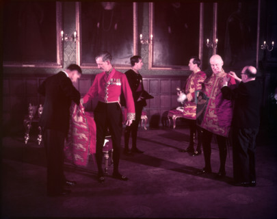 Heralds robing at St. James's Palace, London, 1953.  Creator: Arthur Charles Kirby Ware.