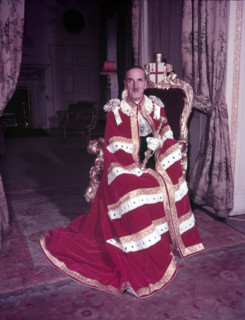 The Lord Mayor of London in his Earl's robes and holding the Crystal Sceptre, c1953.  Creator: Arthur Charles Kirby Ware.