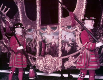 The Gold State Coach on display, London, c1953. Creator: Arthur Charles Kirby Ware.