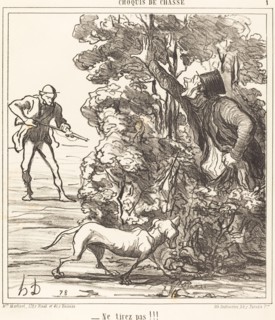 Ne tirez pas!!!, 1865. Creator: Honore Daumier.