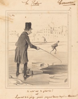 La Pêche. En Voilà un de Plaisir!, 1841.  Creator: Honore Daumier.