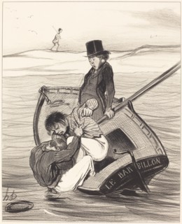Une Révolte à Bord, 1843. Creator: Honore Daumier.
