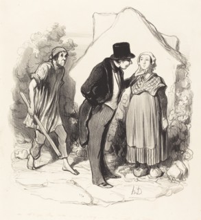Est-ce que votre mari serait jaloux...il me semble que depuis quelques jours il me bat froid?, 1845. Creator: Honore Daumier.
