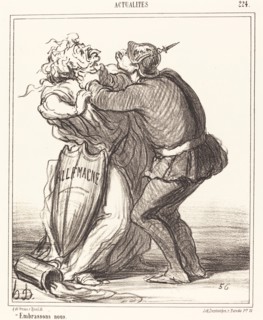 Embrassons nous, 1867. Creator: Honore Daumier.