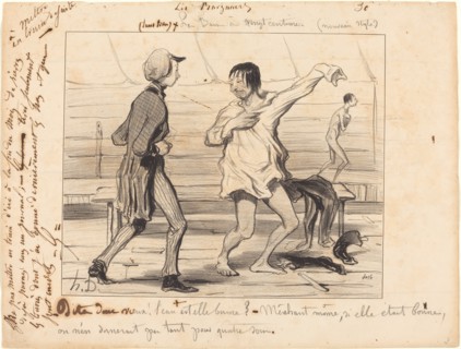 Les bains à vingt centimes, nouveau style, 1842. Creator: Honore Daumier.