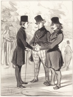 Quelle heureuse rencontre!..., 1845.  Creator: Honore Daumier.