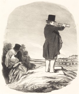 - Dis donc ma femme, c'est singulier... je ne vois rien!, 1845. Creator: Honore Daumier.