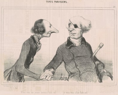 Vous êtes un jeune homme bien né!...je vous vois d'un bon oeil....., c1840. Creator: Honore Daumier.