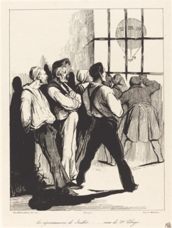 Les réjouissances de Juillet... vues de Ste. Pélagie, 1834. Creator: Honore Daumier.