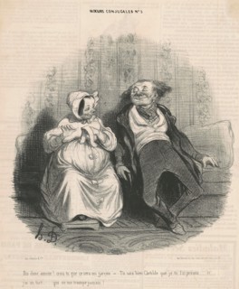 Dis donc amour! Crois-tu que ce sera un garçon..., June 16, 1839  Creator: Honore Daumier.
