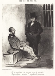 Ce qui m'chiffonne c'est que j'suis accusé de douze vols!, 1846.  Creator: Honore Daumier.