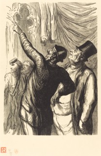 À l'Exposition Universelle: Un vrai Cicerone, 1867. Creator: Julien Antoine Peulot.