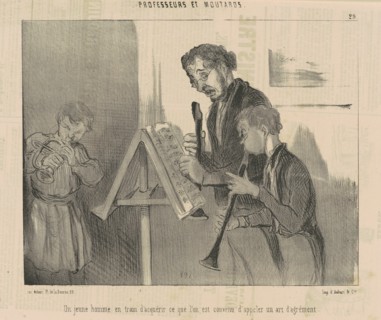 Un jeune homme en train d'acquérir ce que l'on est convenu d'appeler un art d'agrément, c1845. Creator: Honore Daumier.
