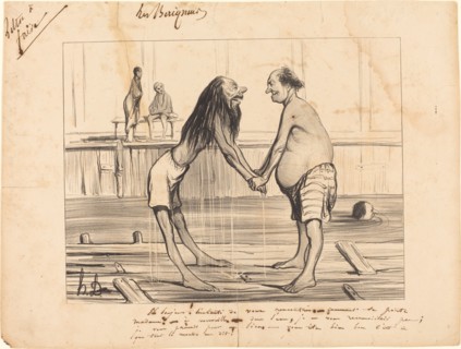 Eh bonjour! enchanté de vous rencontrer..., 1840. Creator: Honore Daumier.
