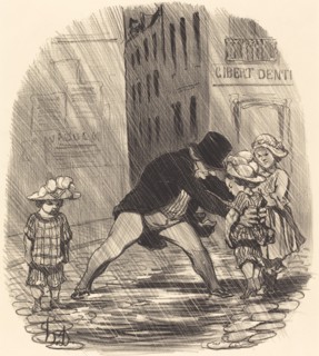 C'est bête d'avoir, en hiver, des enfans si beaux que ça!..., 1851-1852. Creator: Honore Daumier.