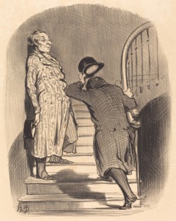Un locataire qui paye exactement son terme, 1847.  Creator: Honore Daumier.