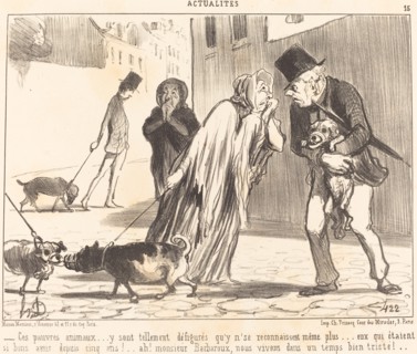 Ces pauvres animaux...y sont tellement défigurés qu'y n'se reconnaissent même plus..., 1852. Creator: Honore Daumier.