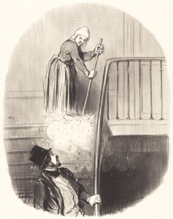 Un locataire qui a eu un oubli le 1er janvier, 1847. Creator: Honore Daumier.