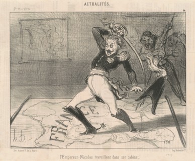 L'Empereur Nicolas travaillant dans son cabinet, 1850. Creator: Honore Daumier.