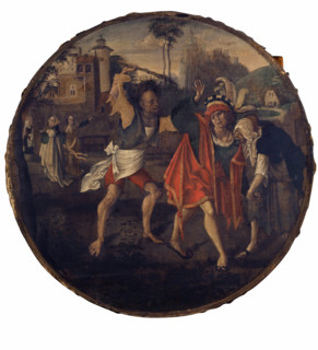 The prodigal son is expelled from the brothel, c1520. Creator: Jan de Beer.