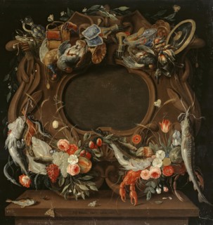 Medallion's Frame with an Allegorical Depiction of the Four Elements, 1664. Creator: Jan van Kessel.